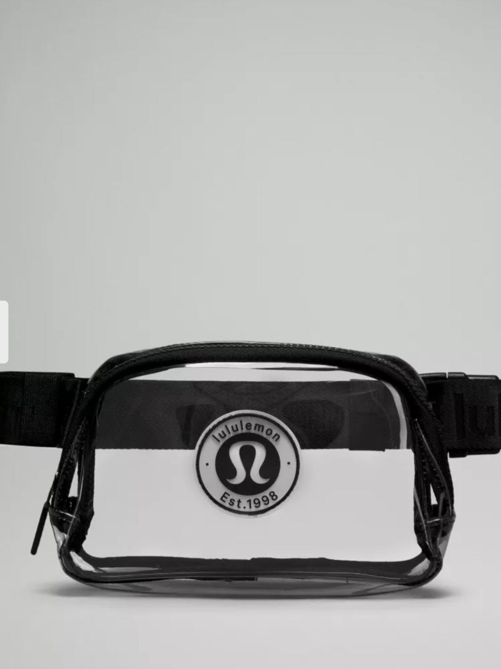 lululemon athletica Clear PVC Belt Bag with Black Trim and Strap